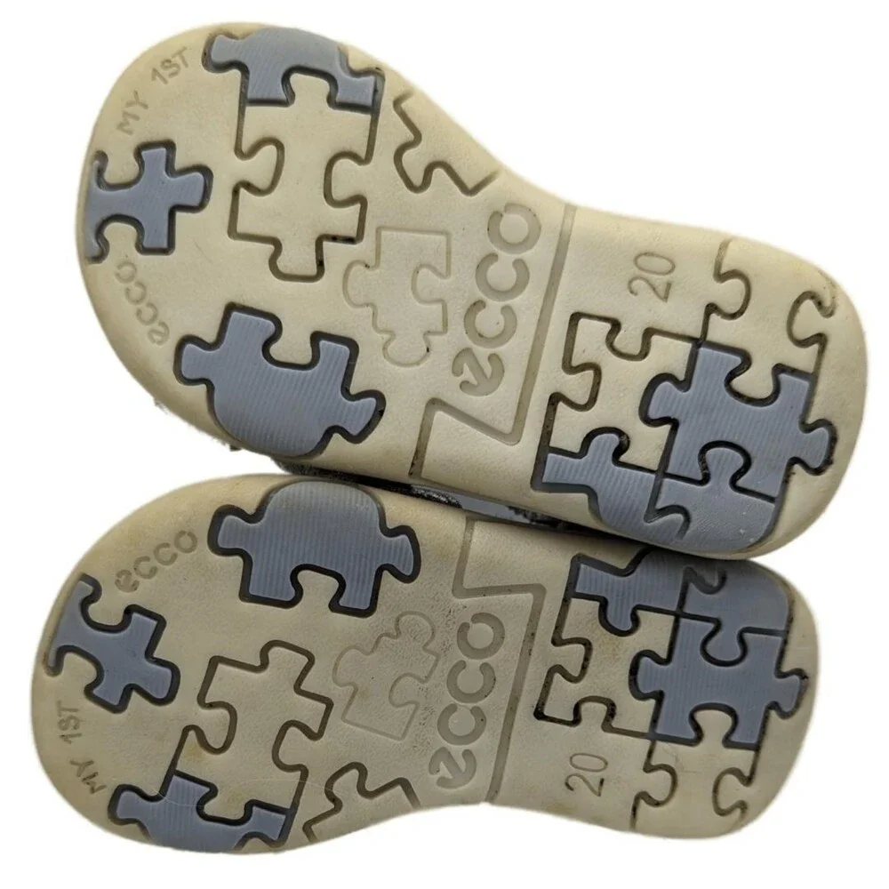 Ecco Silver Flower Sandals Size Baby 4.5/EU 20